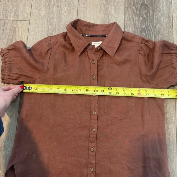 Pilcro Anthropology The Aly Puff Sleeve Linen Edition XS - Picture 10 of 11
